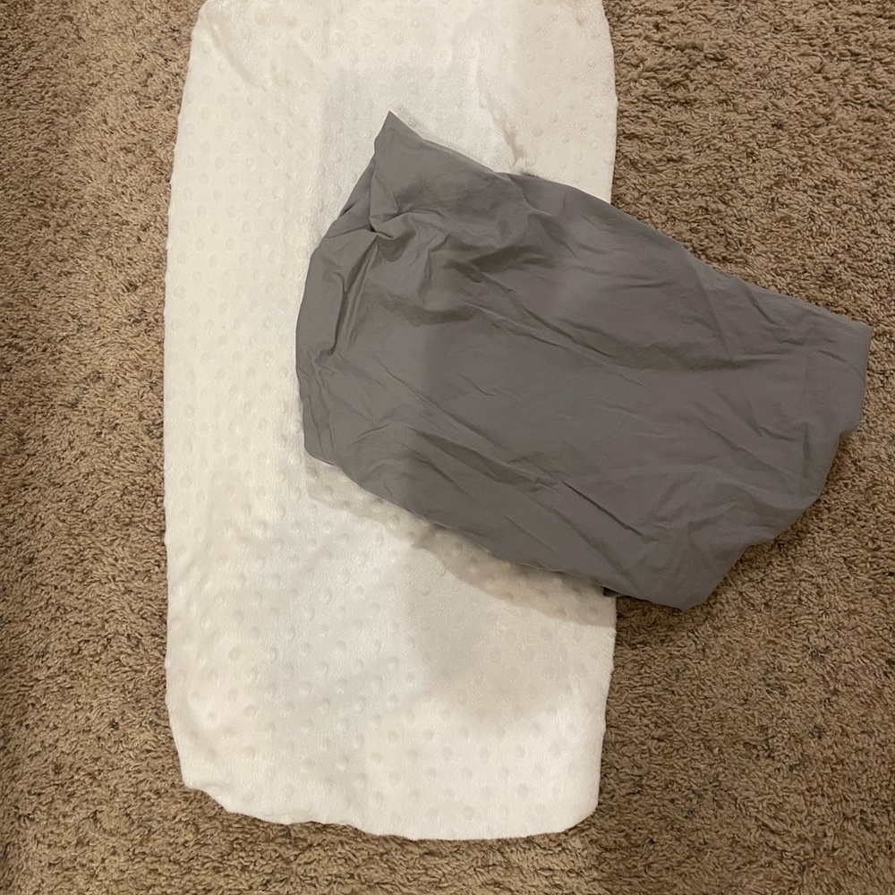 White and Gray Changing Pad Covers